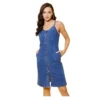 PID 65368 Women s Denim Washed Shoulder Straps Dress Blue 1 1000x1000 1 Women's Denim Washed Shoulder Straps Dress (Blue)