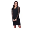 PID 65369 Women s Polyester And Net Solid Long Sleeves Dress Black 1 1000x1000 1 Women's Polyester And Net Solid Long Sleeves Dress (Black)