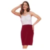 PID 65372 Women s Polyester Lycra Color Blocking Shoulder Straps Dress White Maroon 1 1000x1000 1 Women's Polyester Lycra Color Blocking Shoulder Straps Dress (White - Maroon)