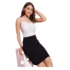 PID 65373 Women s Polyester Lycra Color Blocking Shoulder Straps Dress White Black 1 1000x1000 1 Women's Polyester Lycra Color Blocking Shoulder Straps Dress (White - Black)