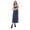 PID 65374 Women s Denim Solid Shoulder Straps Dress Blue 1 1000x1000 1 Women's Denim Solid Shoulder Straps Dress (Blue)