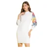 PID 65377 Women s Polyester Lycra Printed Long Sleeve Dress White Multi 1 1000x1000 1 Women's Polyester Lycra Printed Long Sleeve Dress (Multicolor)
