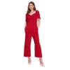 PID 65395 Women s Polyester Lycra Solid Puff Sleeve Jumpsuit Red 1 1000x1000 1 Women's Polyester Lycra Solid Puff Sleeve Jumpsuit (Red)