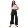 PID 65398 Women s Polyester Floral Half Sleeves Jumpsuit Yellow Black 1 1000x1000 1 Women's Polyester Floral Half Sleeves Jumpsuit (Multicolor)
