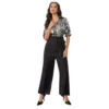 PID 65401 Women s Satin And Polyester Floral Half Sleeves Jumpsuit Grey Black 1 1000x1000 1 Women's Satin And Polyester Floral Half Sleeves Jumpsuit (Grey - Black)