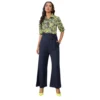 PID 65402 Women s Polyester Floral Half Sleeves Jumpsuit Navy Yellow 1 1000x1000 1 Women's Polyester Floral Half Sleeves Jumpsuit (Navy - Yellow)