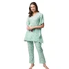 PID 65413 Women s Rayon Floral Kaftan Sleeve Night Suit Green Pink 1 1000x1000 1 Women's Rayon Floral Kaftan Sleeve Night Suit (Green - Pink)