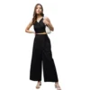 PID 65415 Women s Cotton Linen Solid Sleeveless Set Black 1 1000x1000 1 Women's Cotton Linen Solid Sleeveless Crop Top and Palazzo Set (Black)