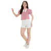 PID 65421 Women s Cotton Checkered Half Sleeve Shirt Red White 1 1000x1000 1 Women's Cotton Checkered Half Sleeve Shirt (Red - White)
