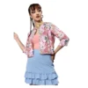 PID 65429 Women s Polyester Floral 3 4th Sleeves Shrug Peach 1 1000x1000 1 Women's Polyester Floral 3-4th Sleeves Shrug (Peach)