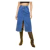 PID 65457 Women s Denim Solid Buttoned Skirt Blue 1 1000x1000 1 Women's Denim Solid Buttoned Skirt (Blue)