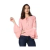 PID 65470 Women s Polyester Solid Bell Sleeve Top Pink 1 1000x1000 1 Women's Polyester Solid Bell Sleeve Top (Pink)