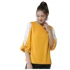 PID 65474 Women s Polyester Colour Block Slit Sleeve Top Yellow and White 1 1000x1000 1 Women's Polyester Colour Block Slit Sleeve Top (Yellow-White)