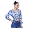 PID 65490 Women s Polyester Floral Long Sleeves Top Blue 1 1000x1000 1 Women's Polyester Floral Long Sleeves Top (Blue)