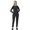 PID 65504 Women s Cotton Solid Long Sleeves Tracksuit Dark Grey Lime 1 1000x1000 1 Women's Cotton Solid Long Sleeves Tracksuit (Dark Grey - Green)
