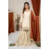PID 66488 Women s Silk Embroidered 3 4th Sleeve Round Kurti With Palazzo and Dupatta Set Cream 1 1000x1000 1 Women's Silk Embroidered 3/4th Sleeve V-Neck Kurti With Sharara Pant and Dupatta Set (Cream & Orange)