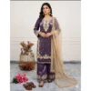 PID 66498 Women s Silk Embroidered 3 4th Sleeve Round Kurti With Palazzo and Dupatta Set Purple 1 1000x1000 1 Women's Silk Embroidered 3/4th Sleeve Round Kurti With Palazzo Pant and Dupatta Set (Purple)