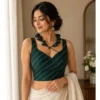 PID 66635 Womens Silk Embellished Sweetheart Neck Sleeveless Padded Blouse Green Size 38 1 1000x1000 1 Women's Silk Embellished Sweetheart Neck Sleeveless Readymade Padded Blouse (Green, Size 38)