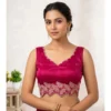 PID 66642 Womens Silk Embroidered Sweetheart Neck Sleeveless Padded Blouse Pink Size 38 1 1000x1000 1 Women's Silk Embroidered Sweetheart Neck Sleeveless Readymade Padded Blouse (Pink, Size 38)