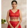PID 66643 Womens Silk Embroidered Sweetheart Neck Sleeveless Padded Blouse Red Size 38 1 1000x1000 1 Women's Silk Embroidered Sweetheart Neck Sleeveless Readymade Padded Blouse (Red, Size 38)