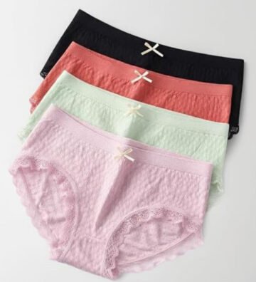 women's Cotton High Waist Full Coverage Briefs Free Size (Multicolor)