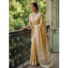 PID 67047 Women s Linen Printed Saree With Unstitched Blouse 5 5 Mtr Mustrd Yellow 1 1000x1000 1 Women's Linen Striped Saree With Unstitched Blouse 5.5Mtr (Mustard Yellow)