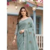 PID 67069 Women s Linen Printed Saree With Unstitched Blouse 5 5 Mtr Sea Green 1 1000x1000 1 Women's Linen Embroidered Saree With Unstitched Blouse 5.5Mtr (Sea Green)
