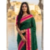 PID 67080 Women s Silk Blend Printed Saree With Unstitched Blouse 5 5 Mtr Dark Green 1 1000x1000 1 Women's Silk Blend Printed Saree With Unstitched Blouse 5.5Mtr (Dark Green-Pink)