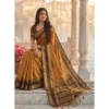 PID 67081 Women s Silk Blend Printed Saree With Unstitched Blouse 5 5 Mtr Mustrd 1 1000x1000 1 Women's Silk Blend Printed Saree With Unstitched Blouse 5.5Mtr (Mustard-Brown)