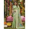 PID 67129 Generic Women s Linen Cotton Floral Embroiderd Saree With Unstitched Blouse 5 5 Mtr Light 1000x1000 1 Women's Linen Cotton Floral Embroidered Saree With Unstitched Blouse 5.5Mtr (Light Green)