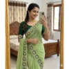 PID 67212 Women s Star Georgette Embroidered Saree With Unstitched Blouse 5 5 Mtr Green 1 1000x1000 1 Women's Star Georgette Embroidered Saree With Unstitched Blouse 5.5Mtr (Green)