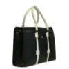 PID 67360 Women s PU Leather Structured Tote Handbag Black Cream 1 1000x1000 1 Women's Polyurethane Solid Structured Shoulder Tote Handbag (Black-Cream)