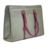 PID 67361 Women s PU Leather Structured Tote Handbag Sage Green Burgundy 1 1000x1000 1 Women's Polyurethane Solid Structured Shoulder Tote Handbag (Sage Green-Burgundy)