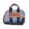PID 67366 Women s PU Leather Printed Duffle Bag with Adjustable Strap Blue 1 1000x1000 1 Women's Polyurethane Textured Duffle Bag with Adjustable & Removable Strap (Blue)