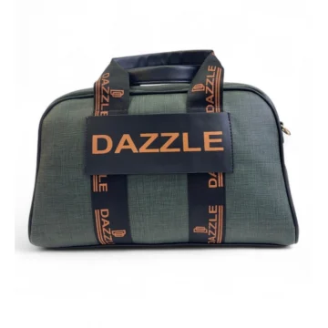 Women's Polyurethane Textured Duffle Bag with Adjustable & Removable Strap (Dark Green)