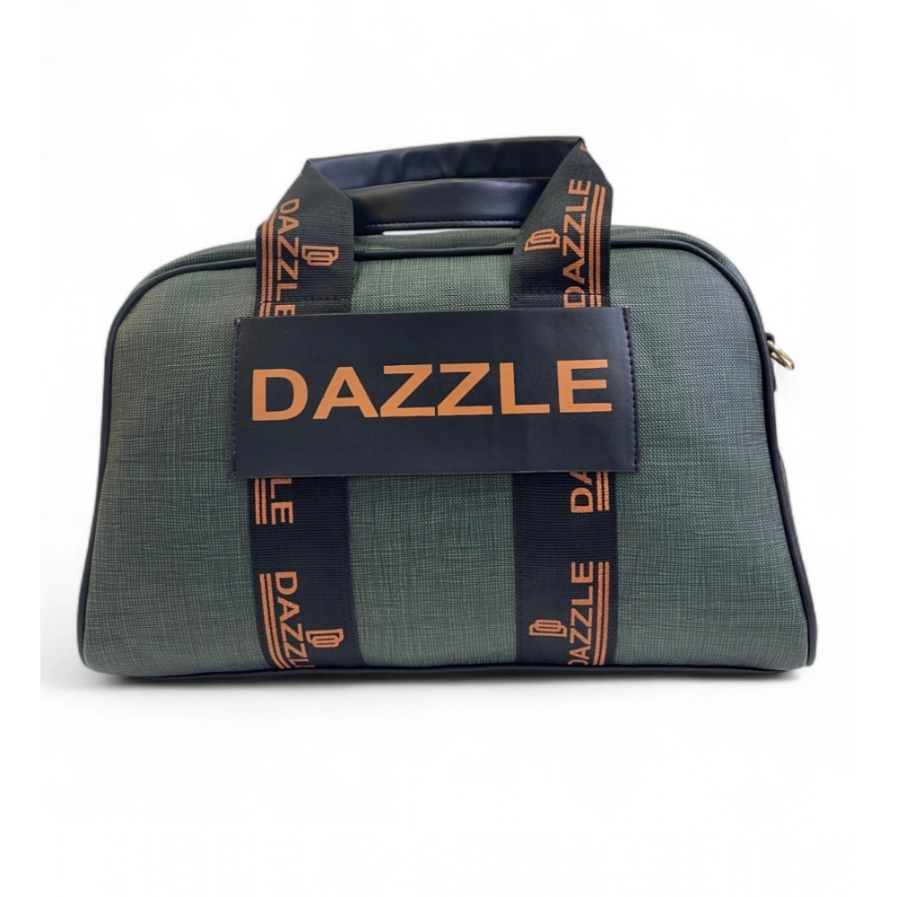 Women's Polyurethane Textured Duffle Bag with Adjustable & Removable Strap (Dark Green)