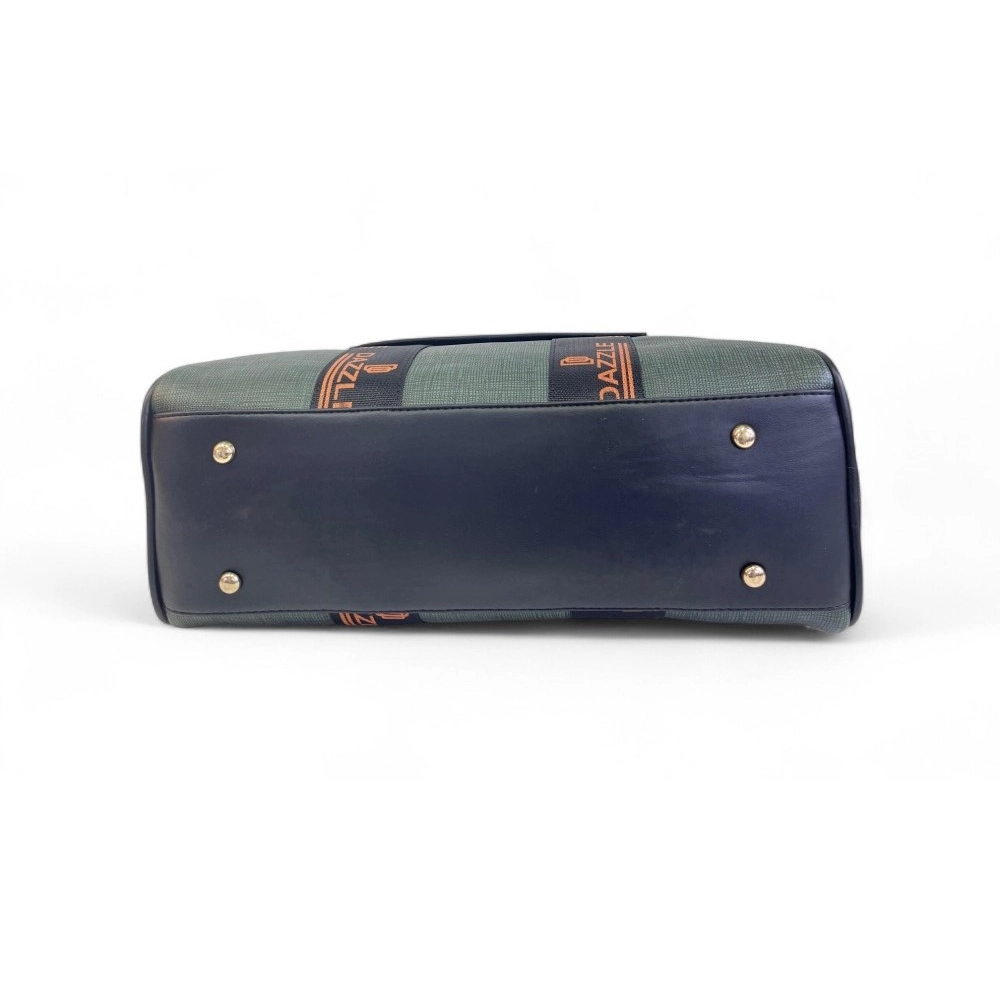 Women's Polyurethane Textured Duffle Bag with Adjustable & Removable Strap (Dark Green) - Image 4