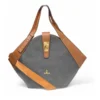 PID 67387 Women s PU Leather Floral Printed Hexagonal Satchel Handbag with Adjustable Strap Charco 1000x1000 1 Women's Polyurethane Floral Printed Hexagonal Satchel Handbag with Adjustable Strap (Charcoal Grey)