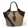 PID 67393 Women s PU Leather Textured Two Tone Tote Handbag with Adjustable Strap Beige 1 1000x1000 1 Women's Polyurethane Textured Two-Tone Tote Handbag with Adjustable & Removable Strap (Beige)