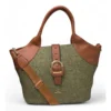PID 67397 Women s PU Leather Textured Two Tone Tote Handbag with Adjustable Strap Green 1 1000x1000 1 Women's Polyurethane Textured Two-Tone Tote Handbag with Adjustable & Removable Strap (Green)