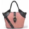 PID 67399 Women s PU Leather Textured Two Tone Tote Handbag with Adjustable Strap Pink 1 1000x1000 1 Women's Polyurethane Textured Two-Tone Tote Handbag with Adjustable & Removable Strap (Pink)