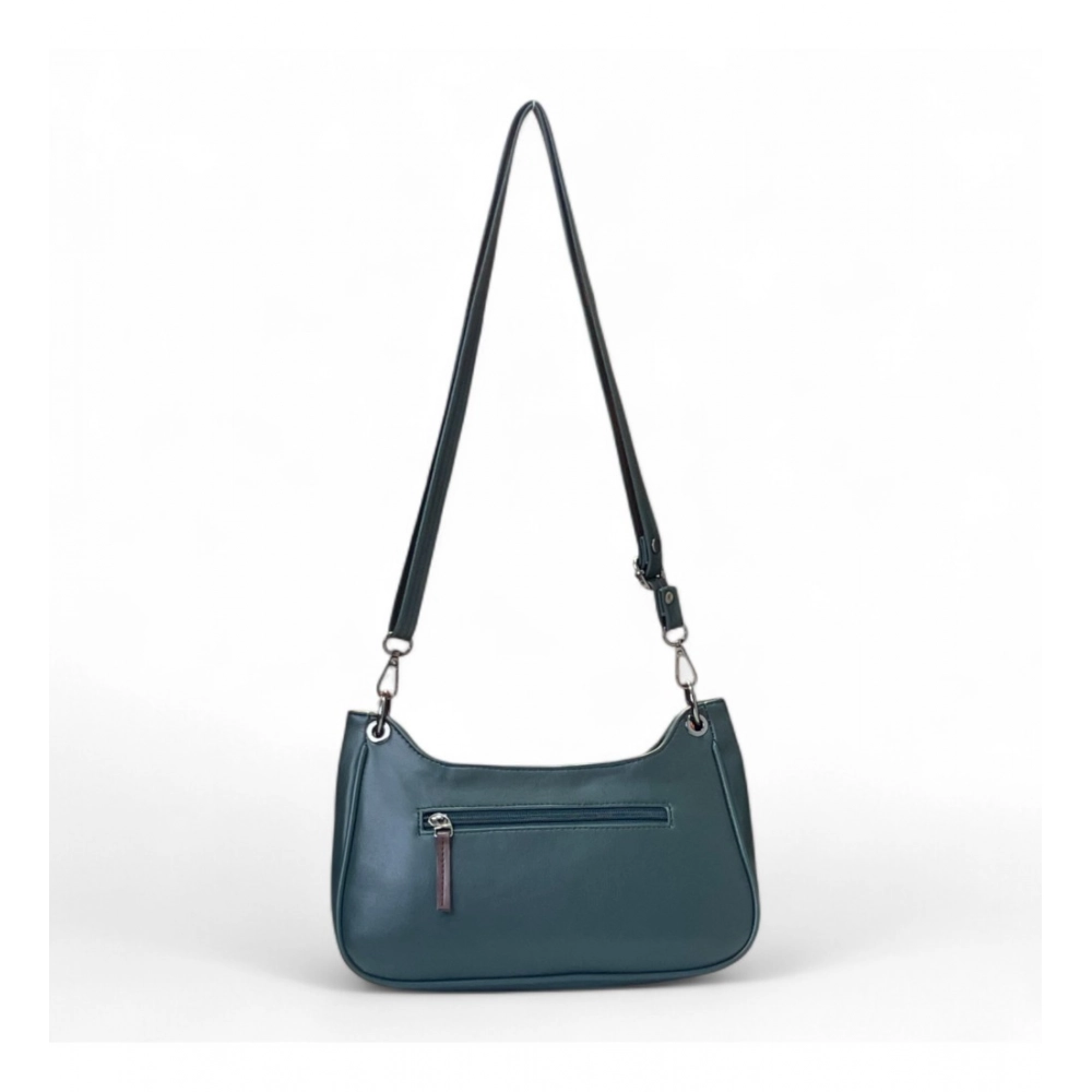 Women's Polyurethane Floral Embroidered Crossbody Sling Bag with Adjustable & Removable Strap (Blue) - Image 4