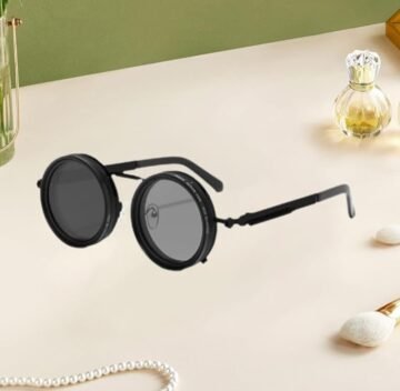 Metal Adjustable Tint Sunglasses (Black)