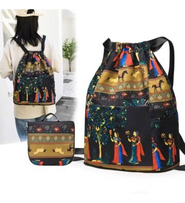 Nylon-Polyester Printed Backpack (Multicolor)