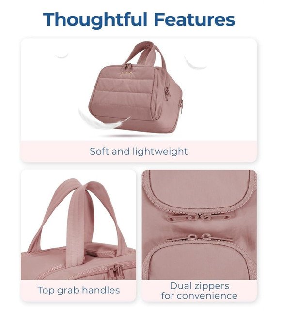 Polyester 4-In-1 Travel Toiletry Bag (Peach) - Image 3