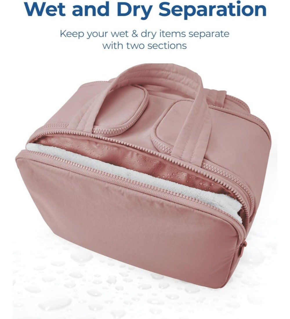 Polyester 4-In-1 Travel Toiletry Bag (Peach) - Image 5