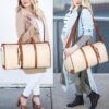 PID 67880 Faux Leather 2 In 1 Convertible Travel Bag Beige 1 Faux Leather 2-In-1 Convertible Travel Bag (Beige)