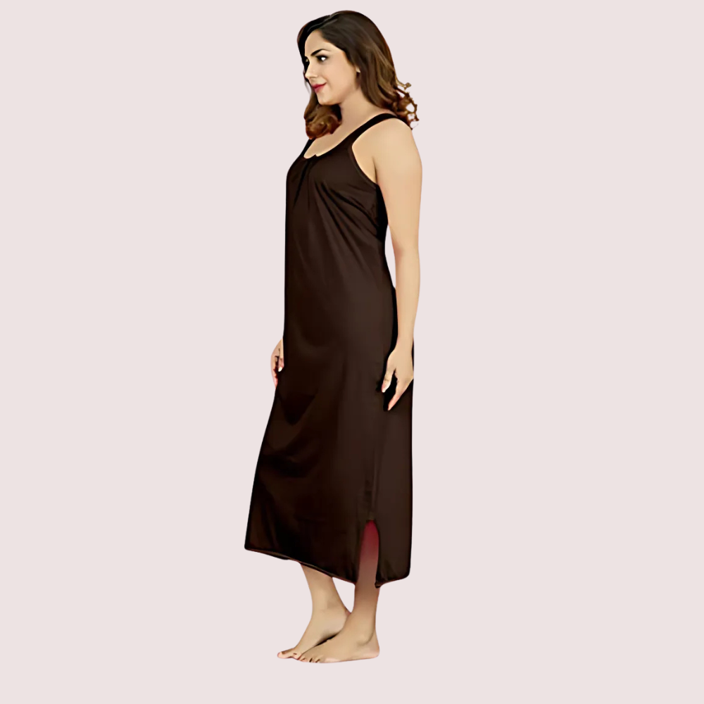 Women's Long Cotton Nightgown Slip 2 Women's Long Cotton Nightgown Slip - Image 2
