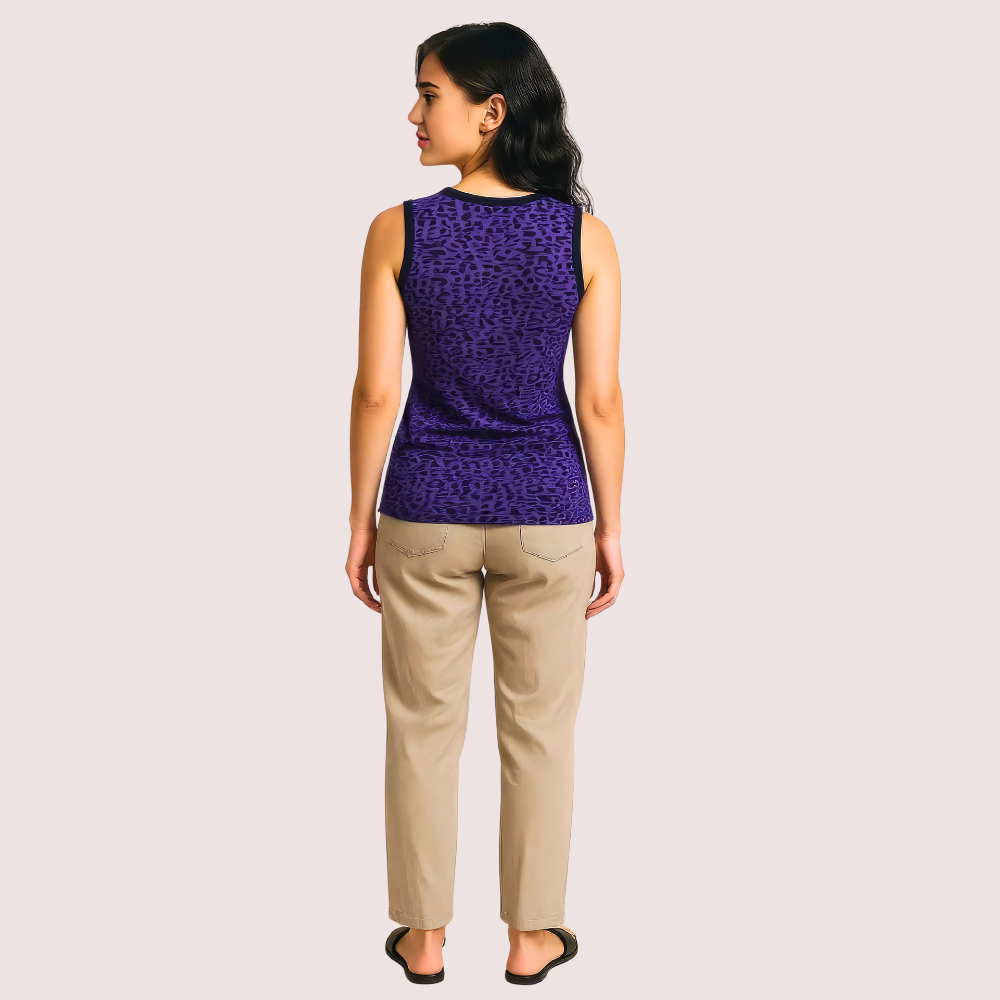 Electric Violet Leopard Print Tank Top 2 Electric Violet Leopard Print Tank Top - Image 2