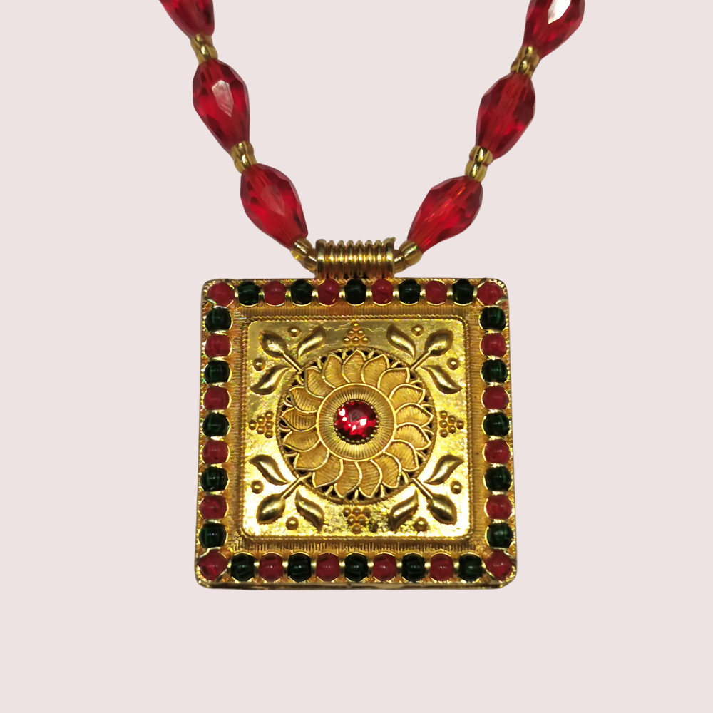 Royal Radiance Red Bead Necklace 2 Royal Radiance Red Bead Necklace - Image 2
